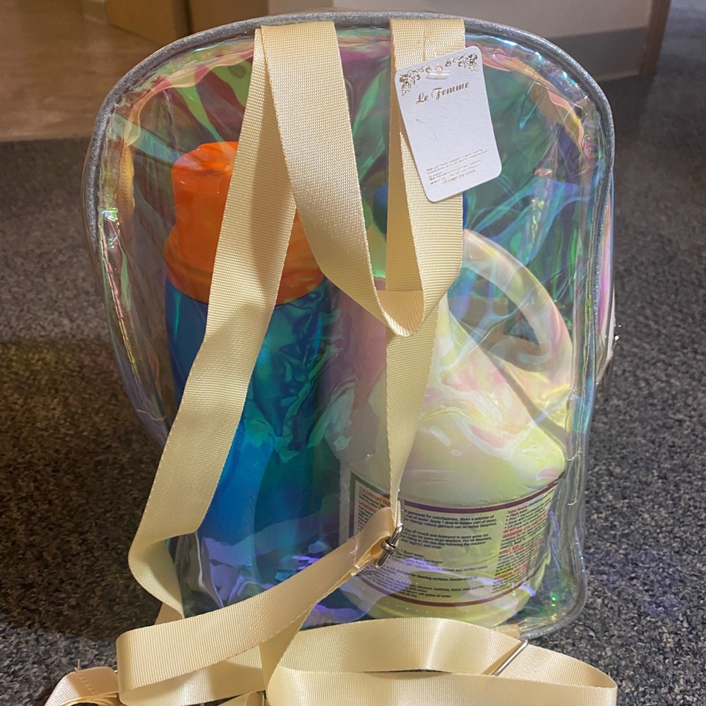 Adorable iridescent clear backpack, NEW! - Picture 4 of 4